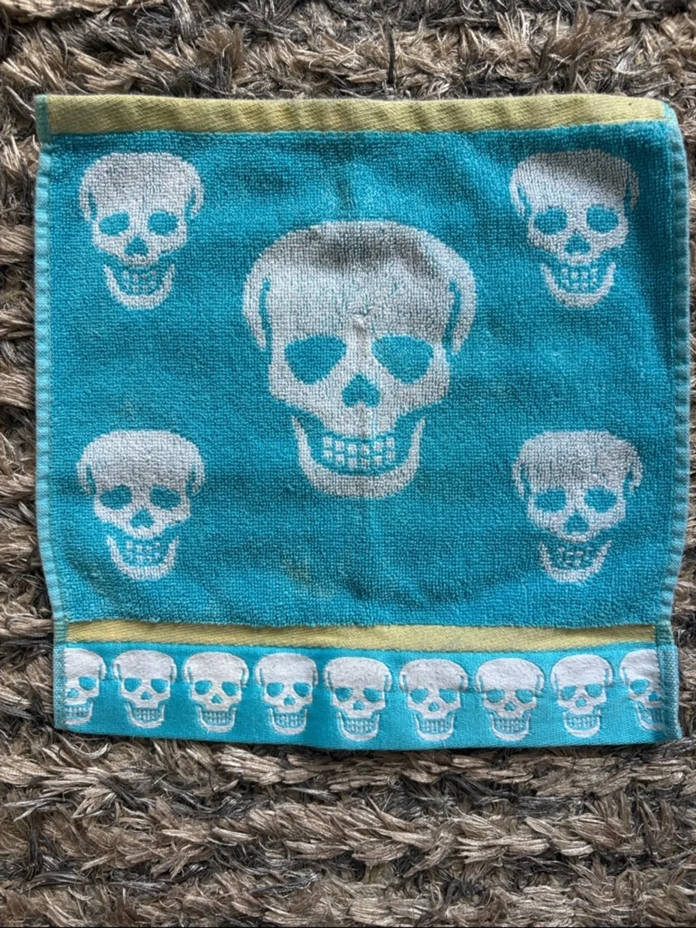Betsey Johnson 100% Cotton Skull Towel Set - Purple, Teal, Aqua, Gray